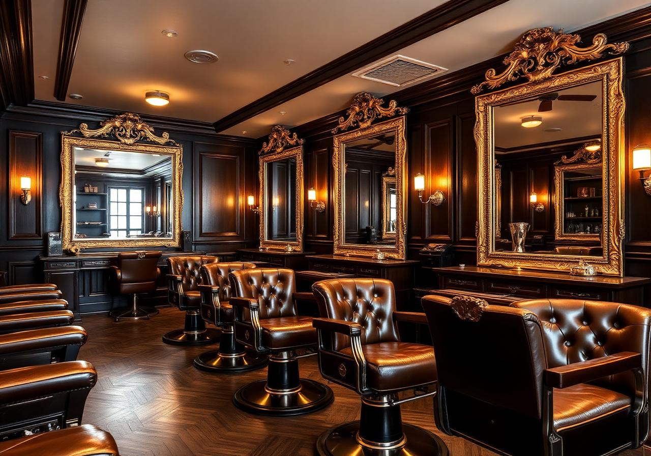 Luxury London barbershop interior